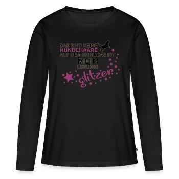 Das sind keine Hundehaare auf dem Shirt... - Frauen Premium Bio Langarmshirt - Schwarz - Vorne - Julia (174cm)