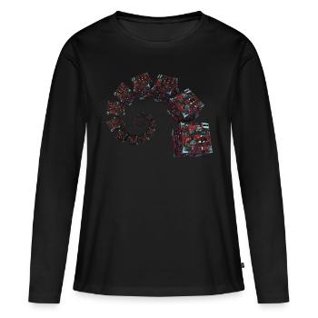 Nombre d’or Cubes de science-fiction - T-shirt manches longues Premium bio Femme - noir - Devant - Julia (174cm)