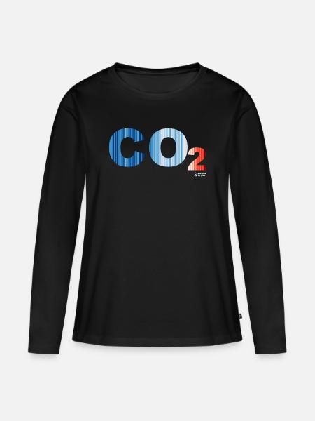 CO2-EMISSIONEN - Frauen Premium Bio Langarmshirt - Schwarz