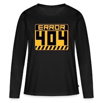 Avertissement d’erreur 404 Shield - T-shirt manches longues Premium bio Femme - noir - Devant - Julia (174cm)