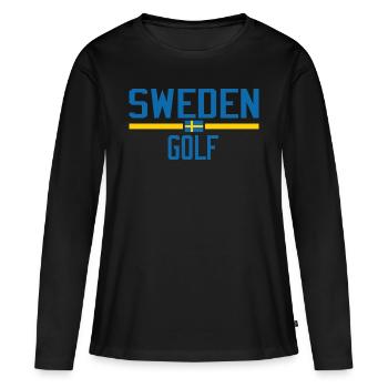 Suède Golf - T-shirt manches longues Premium bio Femme - noir - Devant - Julia (174cm)