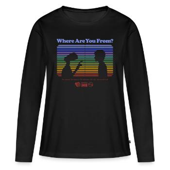 E.T. L'Extra-Terrestre Where Are You From - T-shirt manches longues Premium bio Femme - noir - Devant - Julia (174cm)