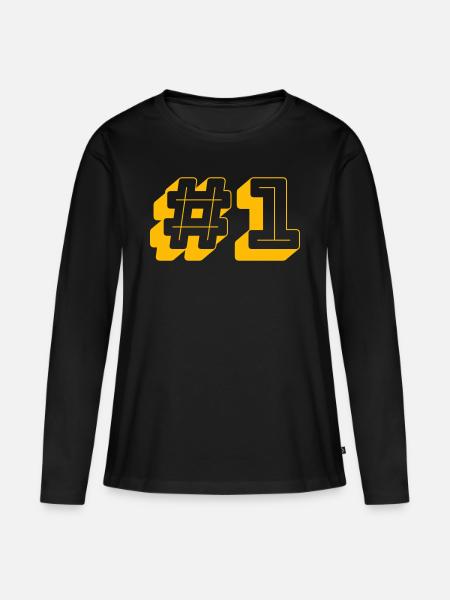 Nummer Eins Nummer 1 - Frauen Premium Bio Langarmshirt - Schwarz