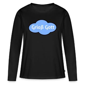 Griaß Gott - Frauen Premium Bio Langarmshirt - Schwarz - Vorne - Julia (174cm)
