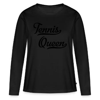 Tennis Queen - Women's Premium Organic Long Sleeve Shirt - black - Front - Julia (174cm)