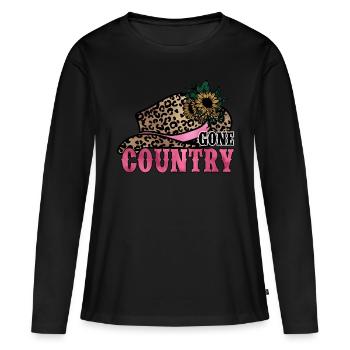 Musique country Rural Landei Country Musicien Maman - T-shirt manches longues Premium bio Femme - noir - Devant - Julia (174cm)
