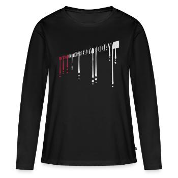 ne pas se préparer aujourd’hui - T-shirt manches longues Premium bio Femme - noir - Devant - Julia (174cm)