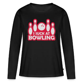 Je suis nul au bowling - T-shirt manches longues Premium bio Femme - noir - Devant - Julia (174cm)