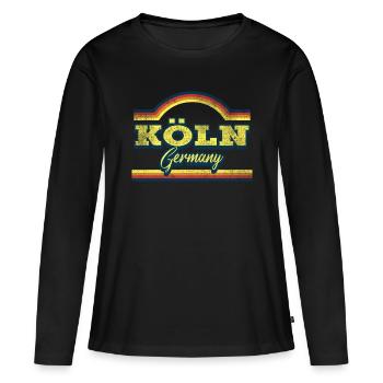 Cologne Allemagne City Font Vintage Retro - T-shirt manches longues Premium bio Femme - noir - Devant - Julia (174cm)
