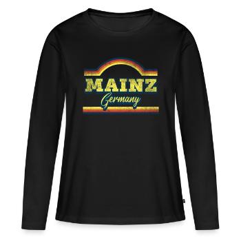 Mayence Allemagne Ville Police Vintage Rétro - T-shirt manches longues Premium bio Femme - noir - Devant - Julia (174cm)