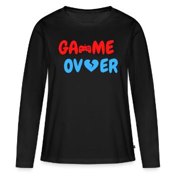 Fin du jeu - T-shirt manches longues Premium bio Femme - noir - Devant - Julia (174cm)