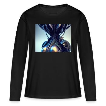 Abstrait Femme - T-shirt manches longues Premium bio Femme - noir - Devant - Julia (174cm)