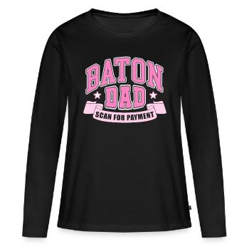 Baton papa scanner pour le paiement Conception pour un twirling - T-shirt manches longues Premium bio Femme - noir - Devant - Julia (174cm)