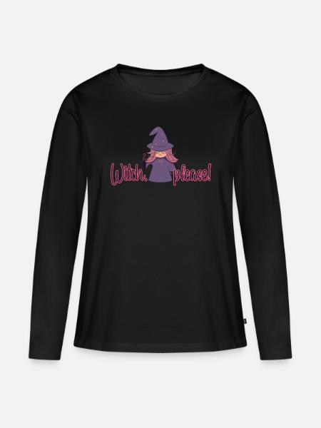 Witch, please! - Frauen Premium Bio Langarmshirt - Schwarz
