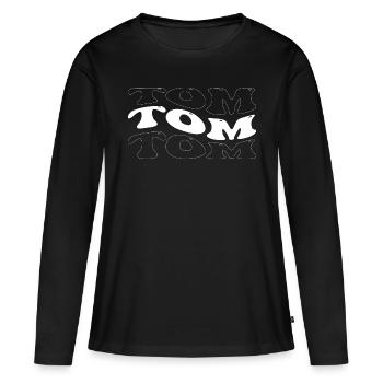 Drôle Tom Groovy 4 Hommes Femmes Cool Tom Tie Dye - T-shirt manches longues Premium bio Femme - noir - Devant - Julia (174cm)