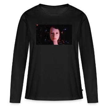Visage liquide - T-shirt manches longues Premium bio Femme - noir - Devant - Julia (174cm)