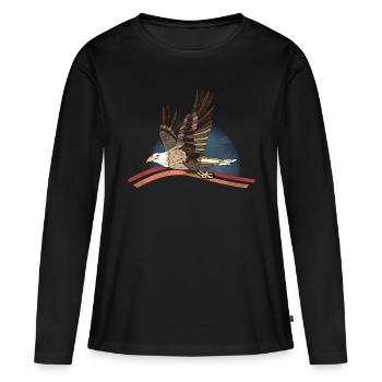 Oiseau - T-shirt manches longues Premium bio Femme - noir - Devant - Julia (174cm)