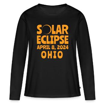 Éclipse Solaire 2024 Ohio - T-shirt manches longues Premium bio Femme - noir - Devant - Julia (174cm)
