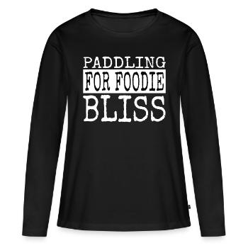 Conseils de paddleboard Blogs culinaires Happy - T-shirt manches longues Premium bio Femme - noir - Devant - Julia (174cm)