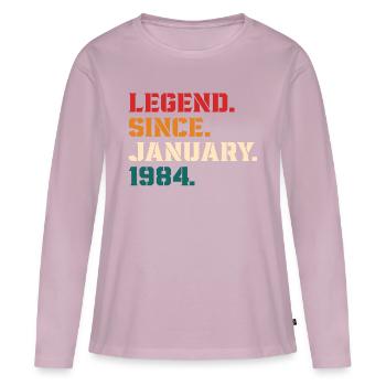 Legende seit Januar 1984 - Frauen Premium Bio Langarmshirt - Altrosa - Vorne - Julia (174cm)