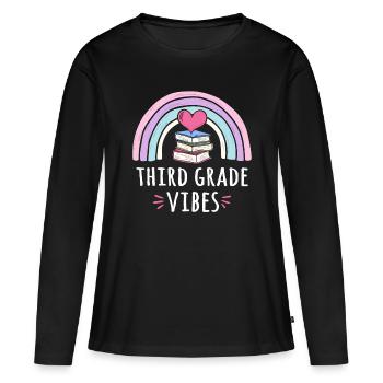 Third Grade Vibes - Women's Premium Organic Long Sleeve Shirt - black - Front - Julia (174cm)