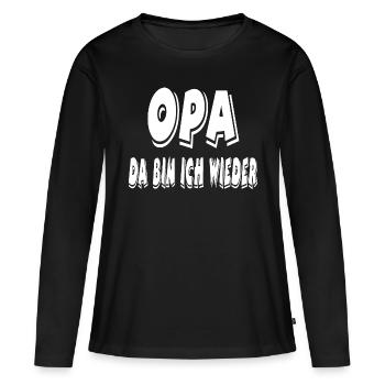 Opa - Frauen Premium Bio Langarmshirt - Schwarz - Vorne - Julia (174cm)