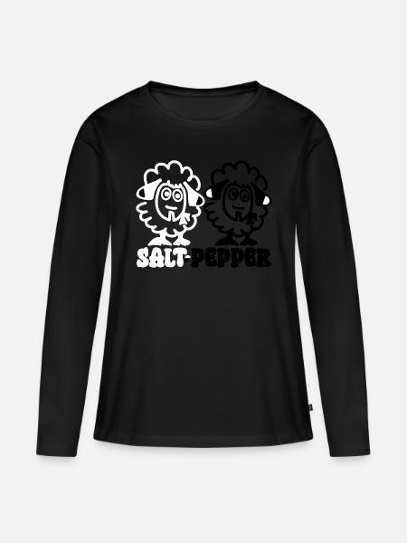 Salz und Pfeffer - Frauen Premium Bio Langarmshirt - Schwarz