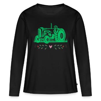 Traktor / Traktor / Traktor - Frauen Premium Bio Langarmshirt - Schwarz - Vorne - Julia (174cm)