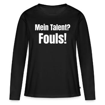 Mon talent ? Fautes! - T-shirt manches longues Premium bio Femme - noir - Devant - Julia (174cm)