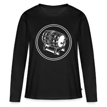 Baril de bière Brasserie de bière - T-shirt manches longues Premium bio Femme - noir - Devant - Julia (174cm)