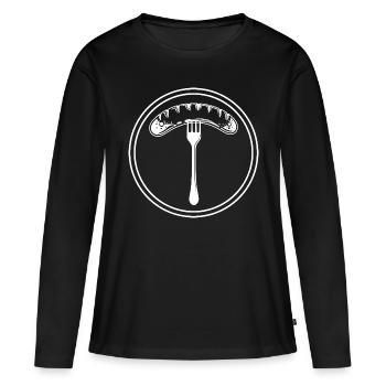 Bratwurst Wurst - Frauen Premium Bio Langarmshirt - Schwarz - Vorne - Julia (174cm)