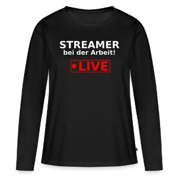 Streamer Stream Live Twitch Livestream pog - Frauen Premium Bio Langarmshirt - Schwarz - Vorne - Julia (174cm)