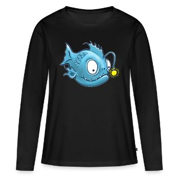 Poisson-lanterne ou poisson-grenouille - T-shirt manches longues Premium bio Femme - noir - Devant - Julia (174cm)