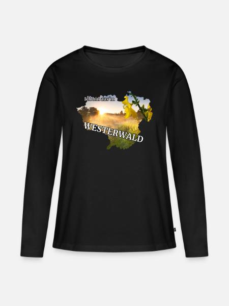 Ich bin aus´m Westerwald - Frauen Premium Bio Langarmshirt - Schwarz