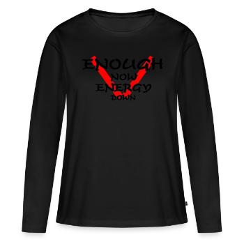 T Shirt Now weis - Frauen Premium Bio Langarmshirt - Schwarz - Vorne - Julia (174cm)