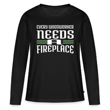 tree feller arboriculture jackhammer - Women's Premium Organic Long Sleeve Shirt - black - Front - Julia (174cm)