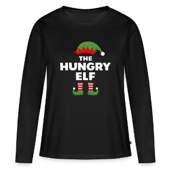 L’Elfe affamé - T-shirt manches longues Premium bio Femme - noir - Devant - Julia (174cm)