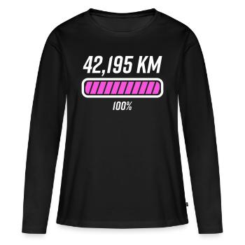 Marathon Marathon Runner Loading Kilometers - Women's Premium Organic Long Sleeve Shirt - black - Front - Julia (174cm)