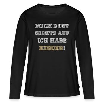 MICH REGT NICHTS AUF ICH HABE KINDER - T-shirt manches longues Premium bio Femme - noir - Devant - Julia (174cm)