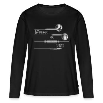 Music is life - Women's Premium Organic Long Sleeve Shirt - black - Front - Julia (174cm)