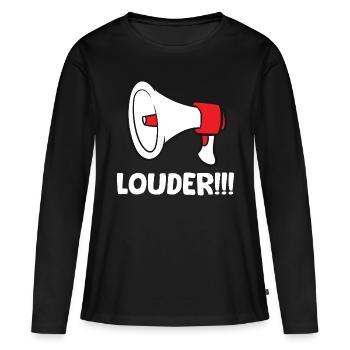 Mégaphone - Louder - T-shirt manches longues Premium bio Femme - noir - Devant - Julia (174cm)