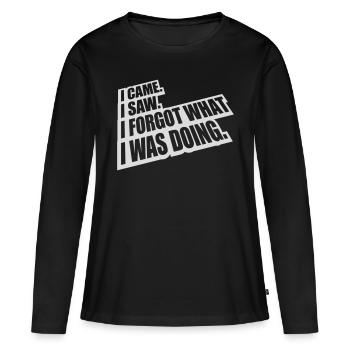 Je suis venu voir oublier - T-shirt manches longues Premium bio Femme - noir - Devant - Julia (174cm)