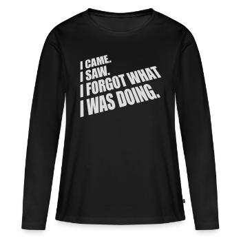 Je suis venu voir oublier - T-shirt manches longues Premium bio Femme - noir - Devant - Julia (174cm)