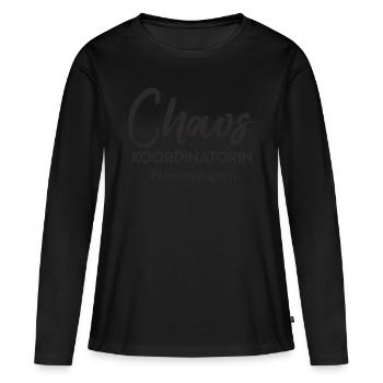 Kinderpflegerin - Chaos Koordinatorin - Frauen Premium Bio Langarmshirt - Schwarz - Vorne - Julia (174cm)