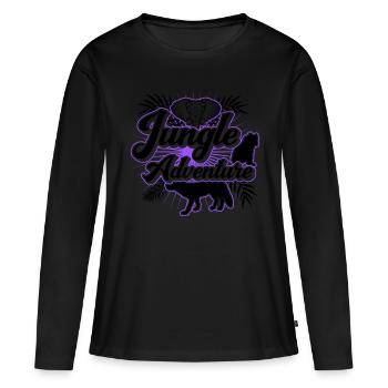 Safari Big Five - T-shirt manches longues Premium bio Femme - noir - Devant - Julia (174cm)