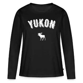 Yukon - T-shirt manches longues Premium bio Femme - noir - Devant - Julia (174cm)