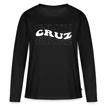 Funny Cruz Groovy 4 Hommes Femmes Cool Cruz Tie Dye - T-shirt manches longues Premium bio Femme - noir - Devant - Julia (174cm)