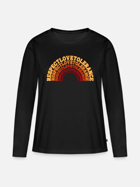 RESPEKT LIEBE TOLERANZ - Frauen Premium Bio Langarmshirt - Schwarz