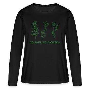 Flower Flower Plant - Women's Premium Organic Long Sleeve Shirt - black - Front - Julia (174cm)