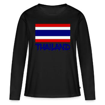 Thaïlande - T-shirt manches longues Premium bio Femme - noir - Devant - Julia (174cm)